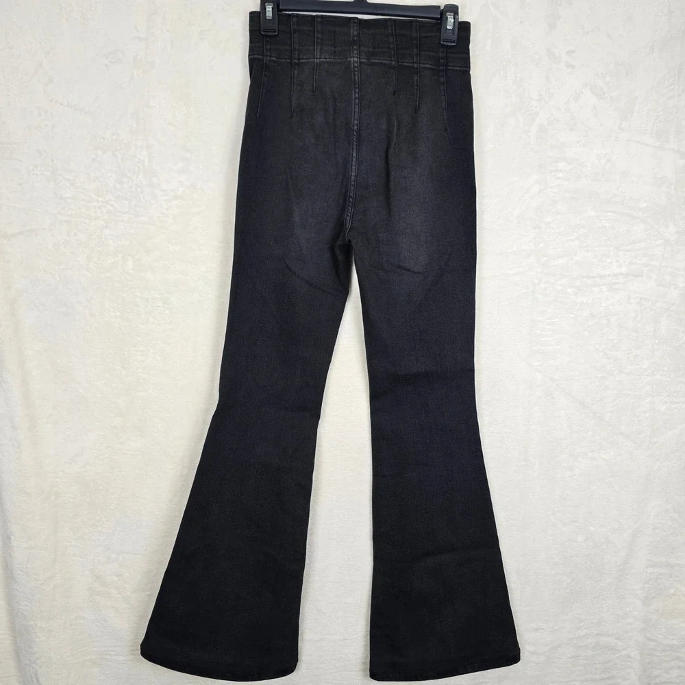 We The Free People Jayde Flare Jeans Washed Black 27 High Rise